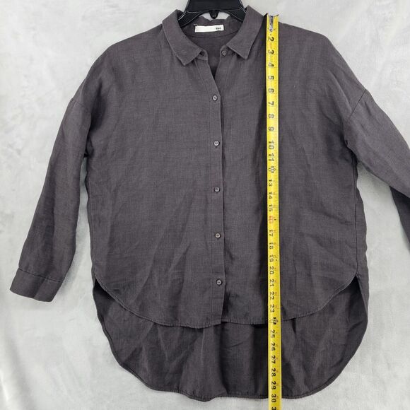 evam eva‎ japan womens Linen top brown size 2 shirt button up - Picture 5 of 7